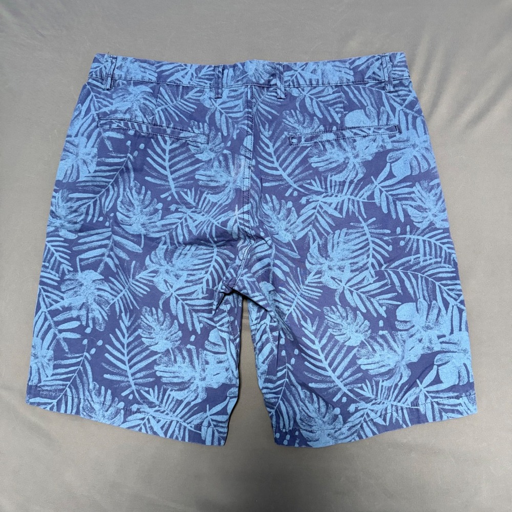 Gap Lived-In Shorts Mens 34 Blue Tropical Palm Leaf Chino - Picture 5 of 6